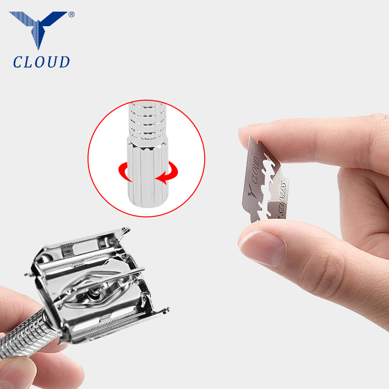 74 rostfritt stål dubbelkant vrid öppen T-formad manuell rakhyvel