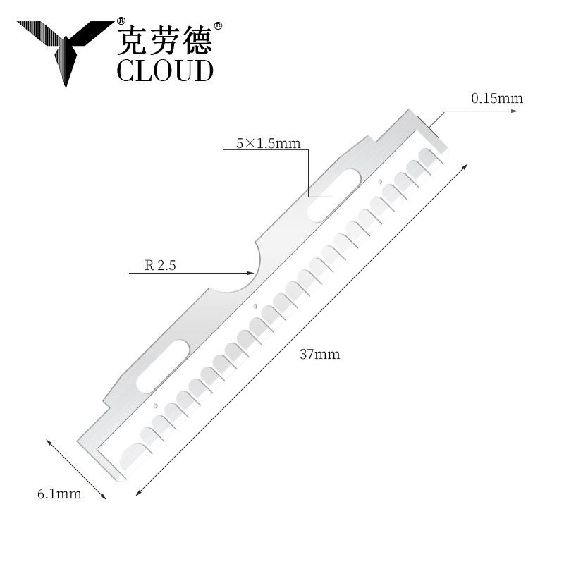 Nanobelagda rakblad för ansikte och ögonbryn i rostfritt stål