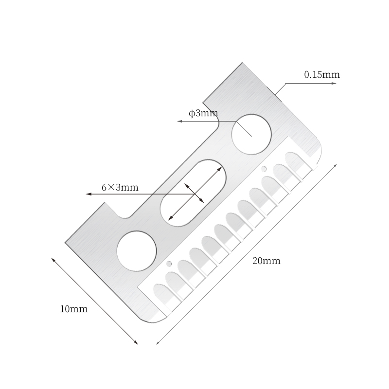 Enkelsidiga rakblad för ögonbryn i rostfritt stål